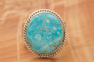 Genuine Kingman Turquoise Sterling Silver Ring